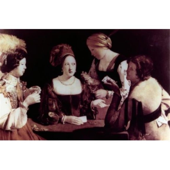 The Card-Sharp with the Ace of Diamonds by Georges de La Tour Oil on Canvas C 1636-38 1593-1652 France Paris Poster Print - 18 x 24 in.