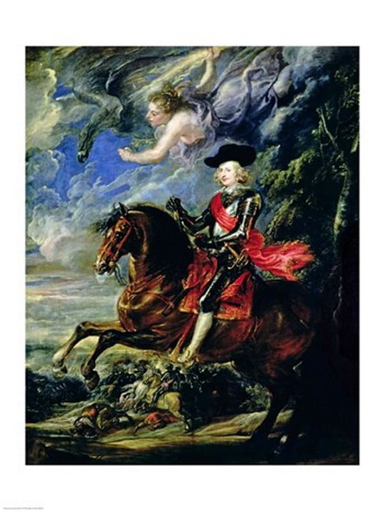 The Cardinal Infante Ferdinand at the Battle of Nordlingen c1634 Canvas Art - Peter Paul Rubens (18 x 24)