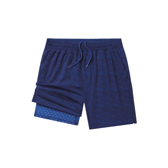 The Cardio King - Shinesty Navy Space Dye Ball Hammock 7 Inch Athletic Shorts 2X