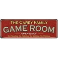 thumbnail image 1 of The Carey Family Red Game Room Metal 8x24 Sign 108240038266, 1 of 1