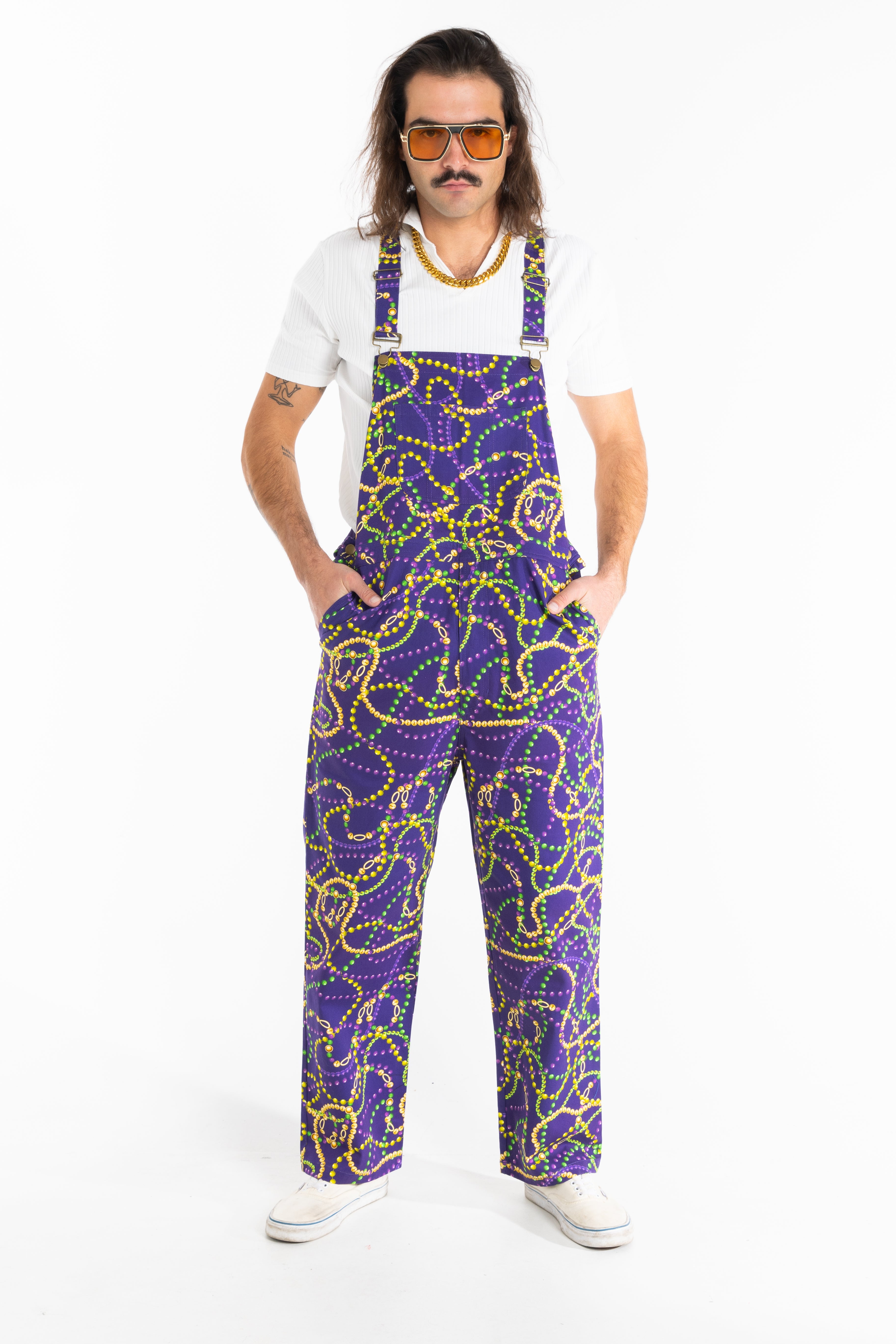 mardi gras overalls mens