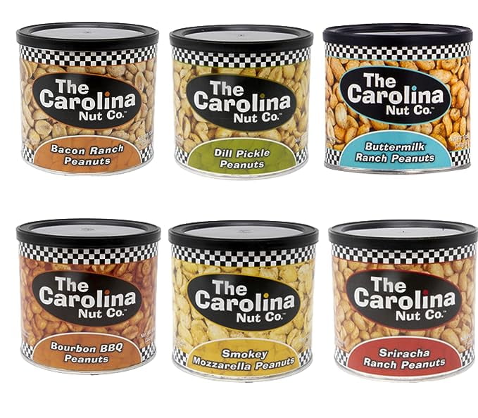 The Carolina Nut Company 12 oz Flavored Gourmet Peanuts Variety 6 Pack Bundle by Louisiana