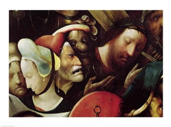 The Carrying of the Cross detail of Christ and St Veronica Canvas Art - Hieronymus Bosch (24 x 18)