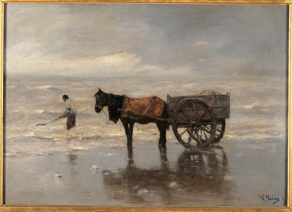 The Cart On The Beach Canvas Art - (24 x 18)