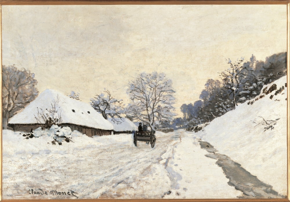 The Cart Route In The Snow Canvas Art -  (36 x 24)