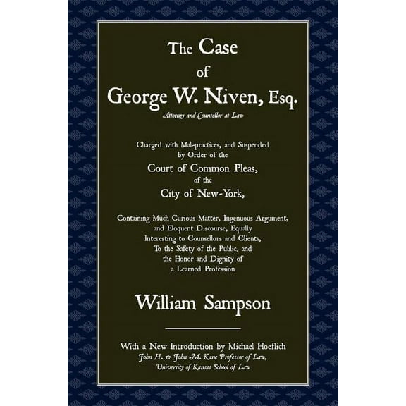 The Case of George W. Niven, Esq. (Paperback)