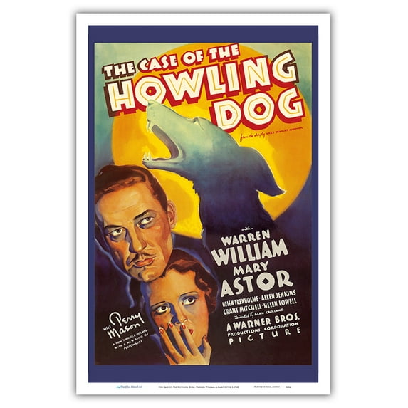 The Case of the Howling Dog - Starring Warren William & Mary Astor - Vintage Film Movie Poster c.1934 - Master Art Print (Unframed) 12in x 18in