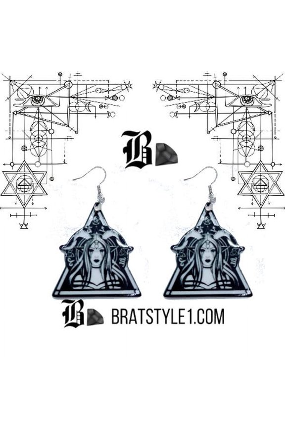 The Caster. Spell Goddess Drop Earrings . Dangle earrings set. Unisex dangle earrings set