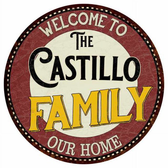 The Castillo Family 14" Round Metal Sign Kitchen Game Room Decor 100140038136