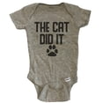 thumbnail image 1 of The Cat Did It Funny Baby Bodysuit - Grey, 1 of 2