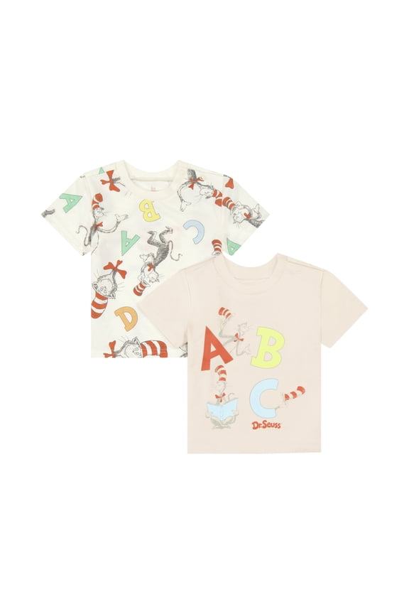 The Cat In The Hat Baby Boy 2 Pack Short Sleeve Tee Shirts, Sizes 0/3 Months-24 Months