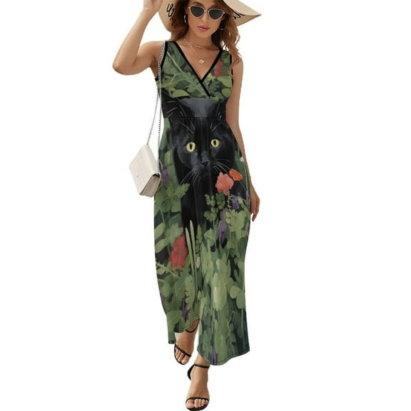 The Cat Is Hiding Pattern Design Sleeveless Dress Summer Clothes for Women Women's Clothing 2025