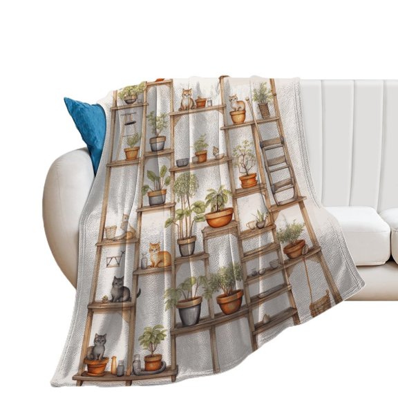 The Cat Is Hiding Soft Print Blanket Throw Blankets Warm Cozy Lightweight Couch Blanket Stuff Gifts for Women Girls Kids Mom Teens Boys