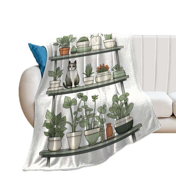 The Cat Is Hiding Soft Print Blanket Throw Blankets Warm Cozy Lightweight Couch Blanket Stuff Gifts for Women Girls Kids Mom Teens Boys