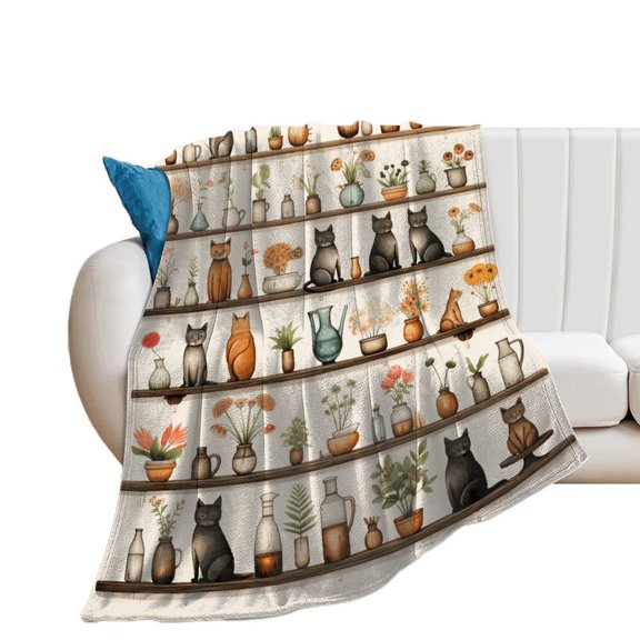 The Cat Is Hiding Soft Print Blanket Throw Blankets Warm Cozy Lightweight Couch Blanket Stuff Gifts for Women Girls Kids Mom Teens Boys