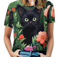 thumbnail image 1 of The Cat Is Hiding T Shirts Basic T-Shirt Short Sleeve Ladies Tee Shirt Summer Graphic Clothing, 1 of 6