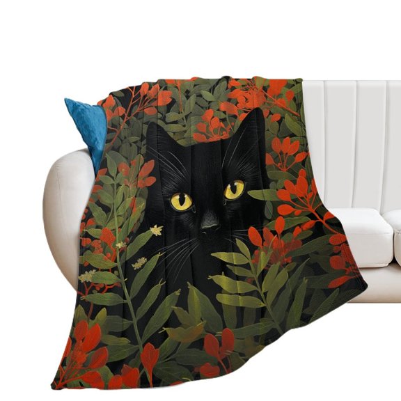 The Cat Is Hiding Throw Blanket for Women, Men & Kids - Super Soft Plush Blanket Throw Fleece Blanket Animal Blanket