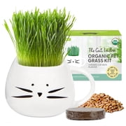 The Cat Ladies Organic Cat Grass Kit 1 Count, Indoor Cat Grass with Soil and Seeds for Easy Planting