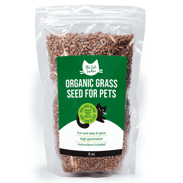 The Cat Ladies Organic Grass Seed Blend, Non GMO, For Cats and Dogs, 8 oz