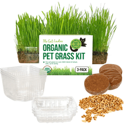 The Cat Ladies Organic Cat Grass Kit 3 Count, BPA-Free Pots with Locally Sourced Seeds, Easy to Grow and Pet Safe
