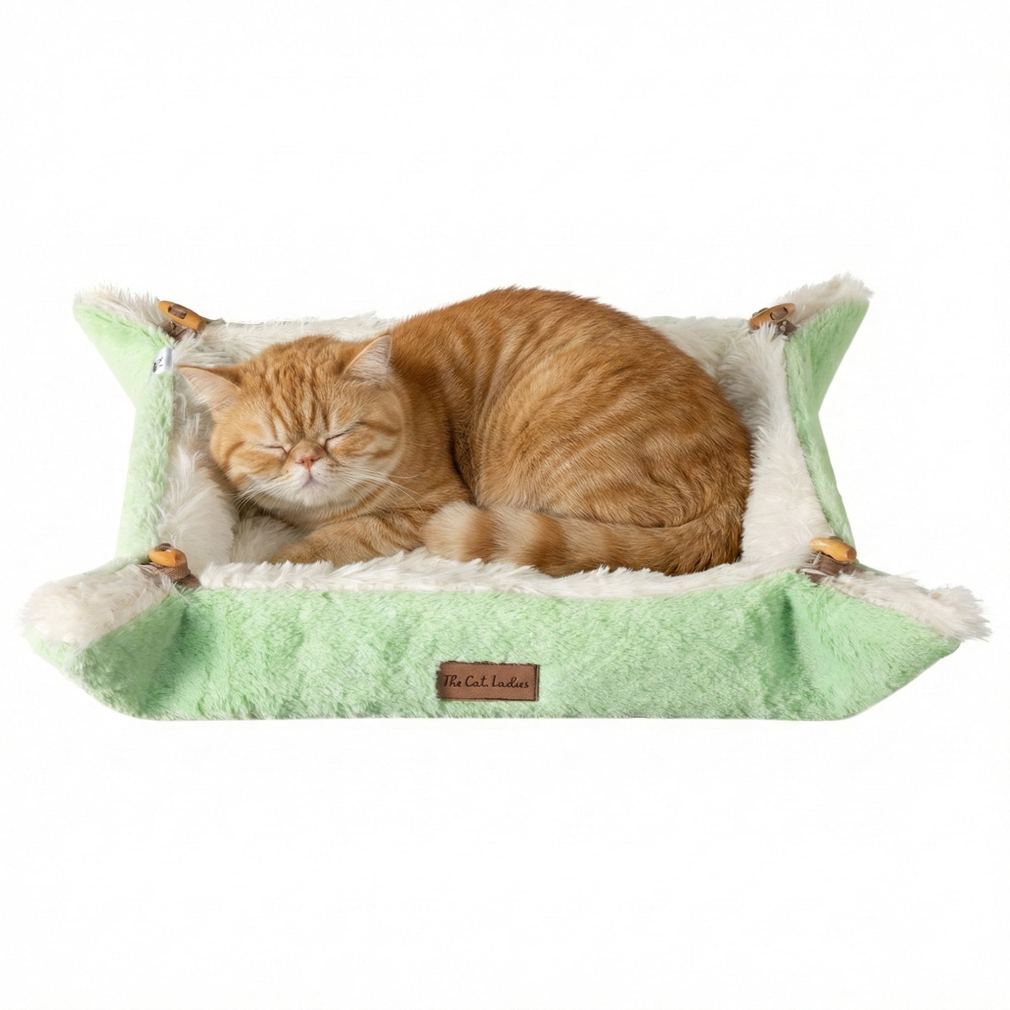 The Cat Ladies Self-Warming Heated Cat Bed Mat, Reversible Comfortable Design - Light Green