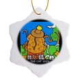 thumbnail image 1 of 3drose, the Cat Lady, Cartoon Cats, Cats, Cat, Funny Cats, Kittens. Pets, Funny Pets, Animals, 3 inch Snowflake Porcelain Ornament, 1 of 7