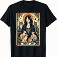 thumbnail image 1 of The Cat Lady Tarot Card Shirt Women Witchy Gothic Cat Mom T-Shirt Novelty Graphic T Shirt funny tshirt, 1 of 6