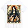 thumbnail image 1 of The Cat Lady Tarot Card Shirt Women Witchy Gothic Cat Mom T-Shirt Novelty Graphic T Shirt funny tshirt, 1 of 6