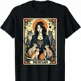 thumbnail image 1 of The Cat Lady Tarot Card Shirt Women Witchy Gothic Cat Mom T-Shirt Novelty Graphic T Shirt funny tshirt, 1 of 6
