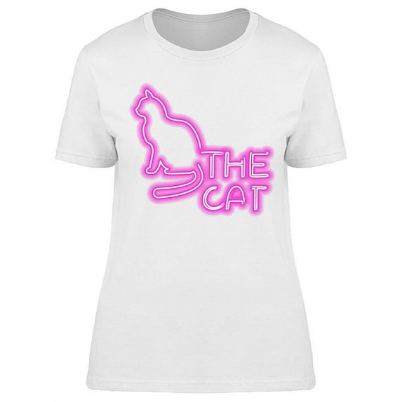 The Cat Neon Sign T-Shirt Women -Image by Shutterstock, Female x-Large