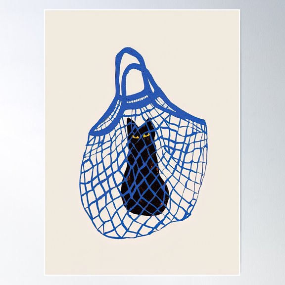 The Cat S In The Bag Poster Wall Art, Modern Wall Decor For Living Room Bedroom, 8x12 UNFRAMED