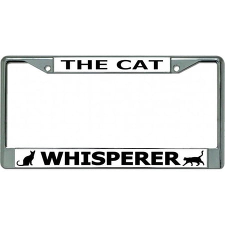 The Cat Whisperer Chrome License Plate Frame