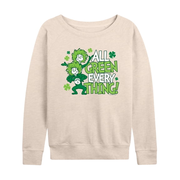 The Cat in the Hat -  All Green Everything - Women's French Terry Long Sleeve Pullover