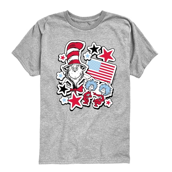 The Cat in the Hat - Americana Stickers - Youth Boys Short Sleeve Graphic T-Shirt