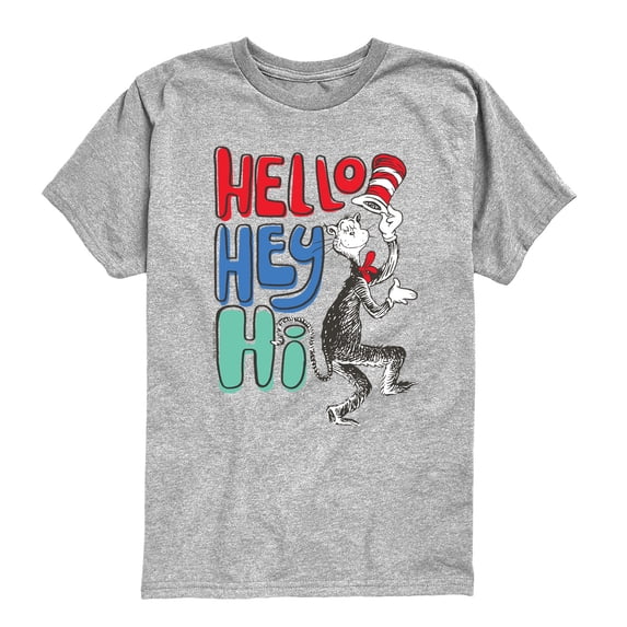 The Cat in the Hat - Hello Hey Hi - Youth Boys Short Sleeve Graphic T-Shirt