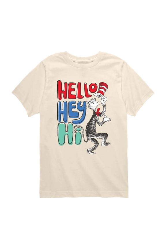 - Hello Hey Hi - Youth Boys Short Sleeve Graphic T-Shirt