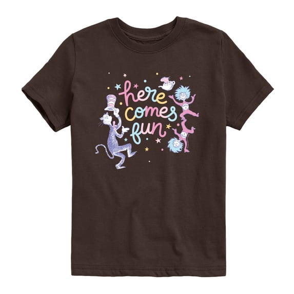 The Cat in the Hat - Here Comes Fun - Youth Boys Short Sleeve Graphic T-Shirt