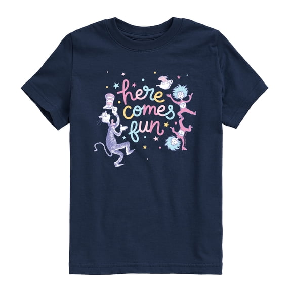 The Cat in the Hat - Here Comes Fun - Youth Boys Short Sleeve Graphic T-Shirt