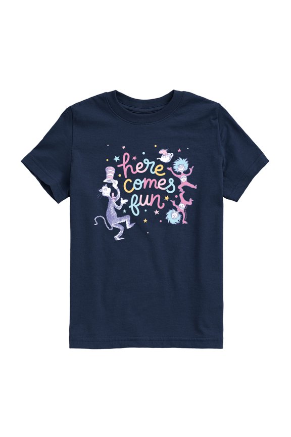 - Here Comes Fun - Youth Boys Short Sleeve Graphic T-Shirt