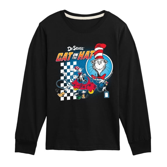 The Cat in the Hat - Seuss Racing - Youth Boys Long Sleeve Graphic T-Shirt