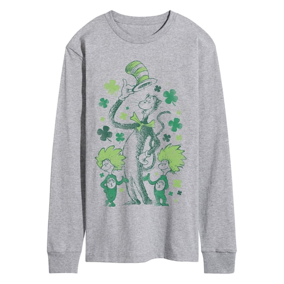 The Cat in the Hat - Shamrocks Tonal Washed - Men's Long Sleeve Graphic T-Shirt