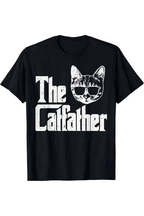 The Catfather Funny Cat Dad Fathers Day Movie Pun Papa Men T-Shirt Unisex S-5XL Hot Trending Shirt, Vintage Birthday Gift