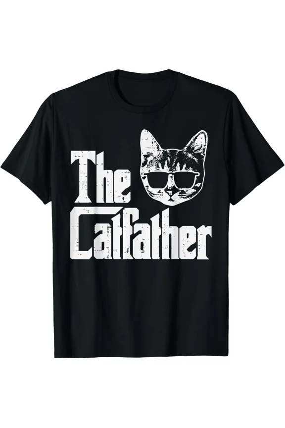 The Catfather Funny Cat Dad Movie Reference Theme Unisex T-Shirt, for men & women, up to size 5XL