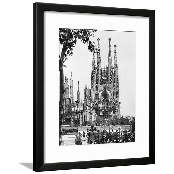 The Cathedral of the Sagrada Familia in Barcelona, 1939, Figurative Framed Art Print Wall Art Sold by Art.Com