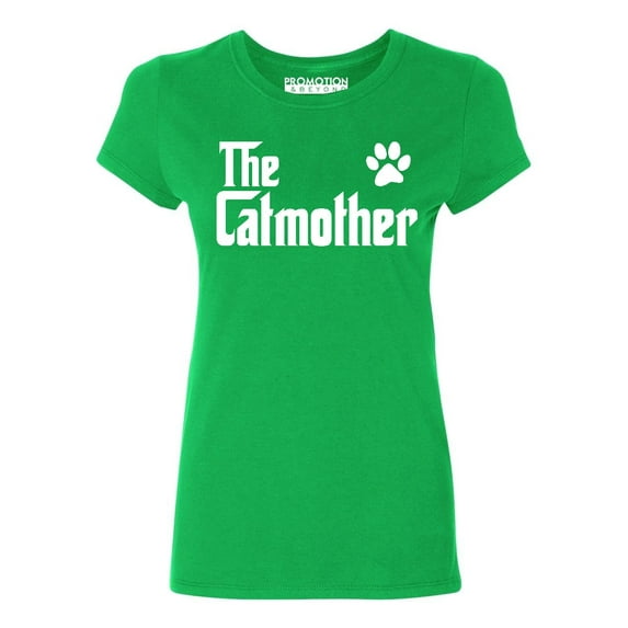 The Catmother Cat Lovers Mother's Day Women's T-shirt, L, Green