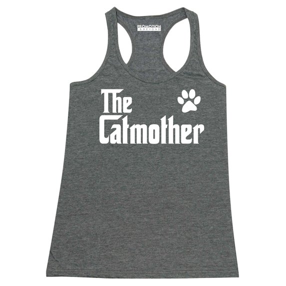 The Catmother Cat Lovers Mother's Day Women's Tank Top, M, H. Charcoal
