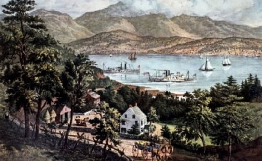 The Catskill Mountains 1860 Currier & Ives (active 1857-1907American) Canvas Art - Currier & Ives (24 x 36)