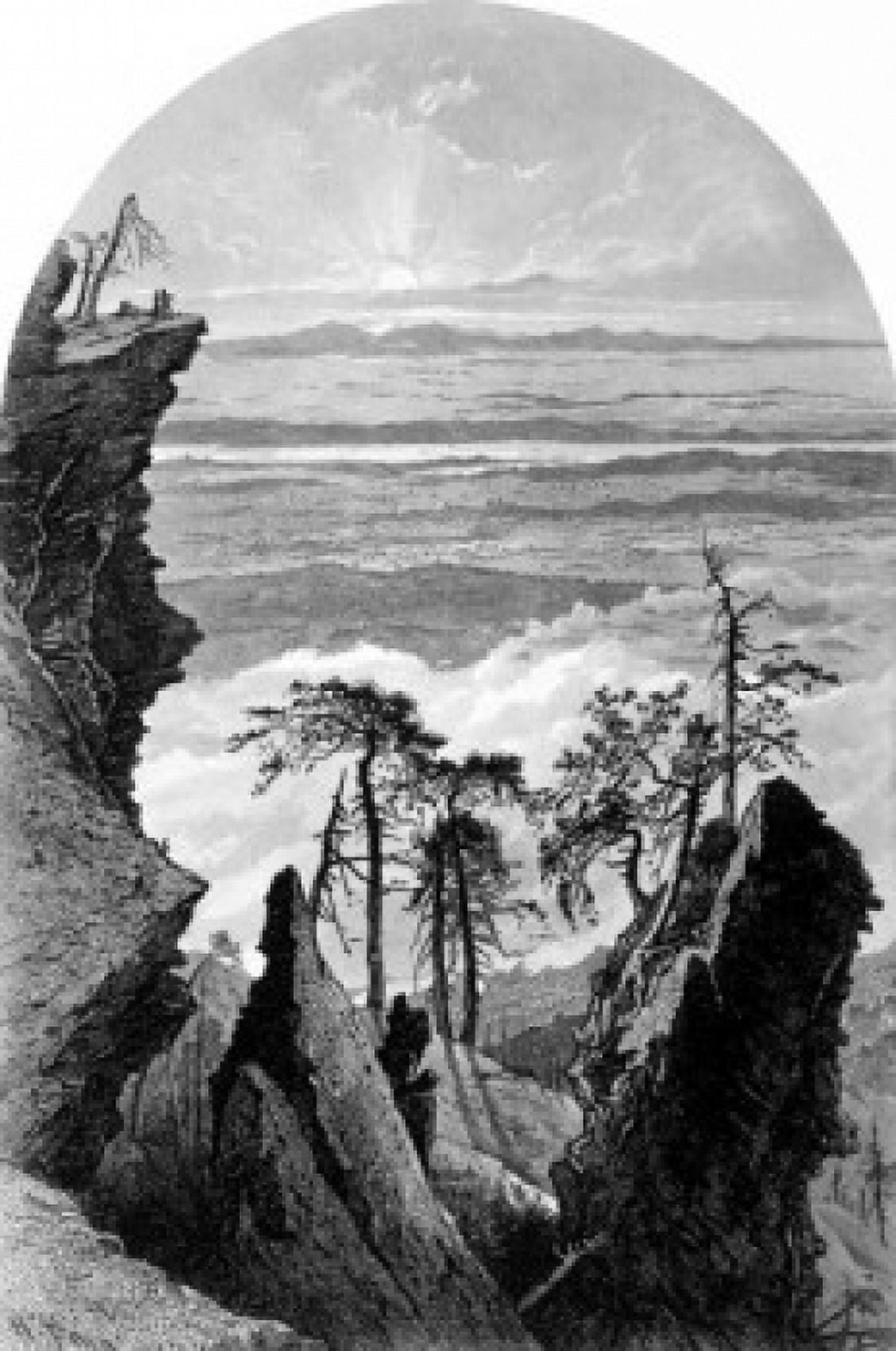 The Catskills Artist Unknown Etching Canvas Art - (18 x 24)