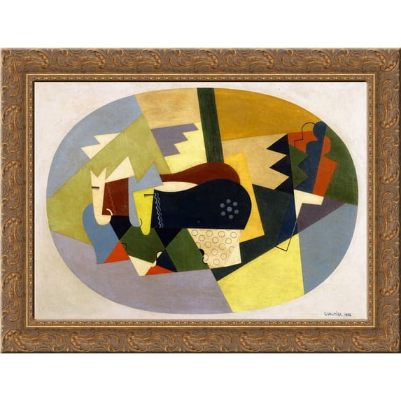 The Cattle on the Mountain 24x18 Gold Ornate Wood Framed Canvas Art by Georges Valmier