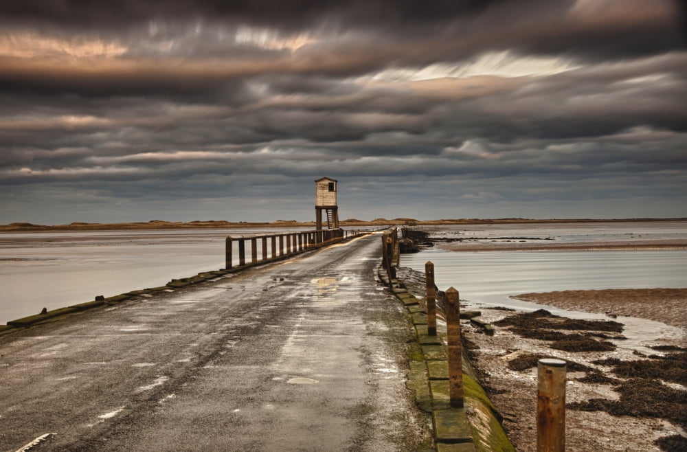 The Causeway From Holy Island Northumberland England Canvas Art - John Short Design Pics (19 x 12)
